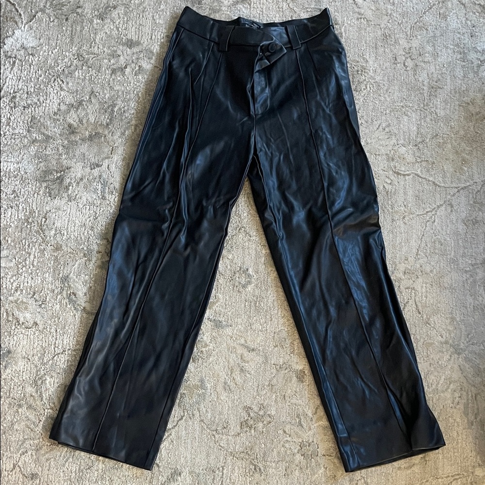 Rachel Zoe Black Leather-Style Pants